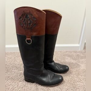 Frye Melissa Monogram Medallion Riding Boots